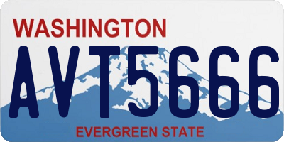 WA license plate AVT5666