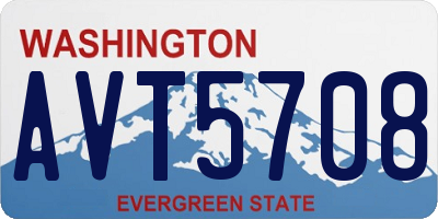 WA license plate AVT5708