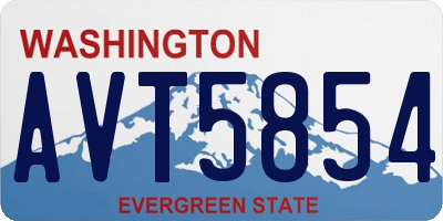 WA license plate AVT5854