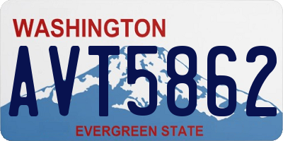 WA license plate AVT5862
