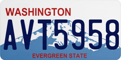 WA license plate AVT5958