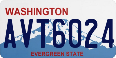WA license plate AVT6024
