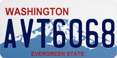 WA license plate AVT6068