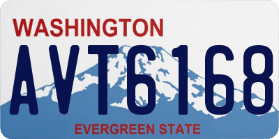 WA license plate AVT6168
