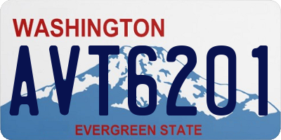 WA license plate AVT6201