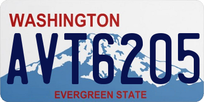 WA license plate AVT6205