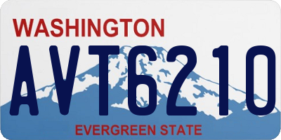WA license plate AVT6210