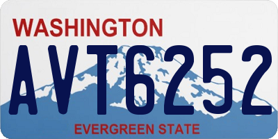 WA license plate AVT6252