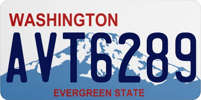 WA license plate AVT6289