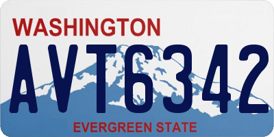 WA license plate AVT6342