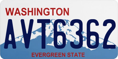 WA license plate AVT6362
