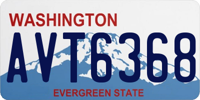 WA license plate AVT6368