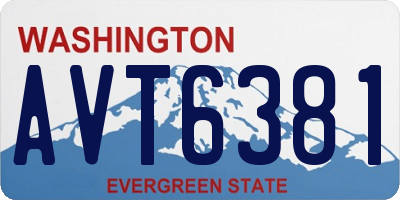 WA license plate AVT6381