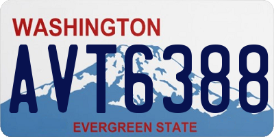 WA license plate AVT6388