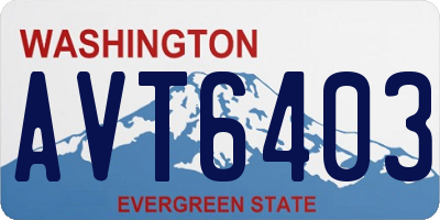 WA license plate AVT6403