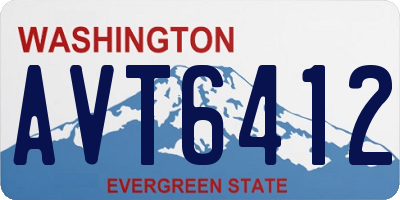 WA license plate AVT6412
