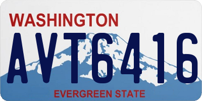 WA license plate AVT6416