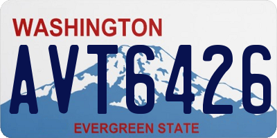WA license plate AVT6426