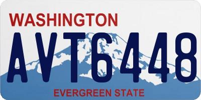 WA license plate AVT6448