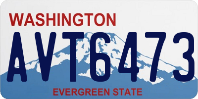 WA license plate AVT6473