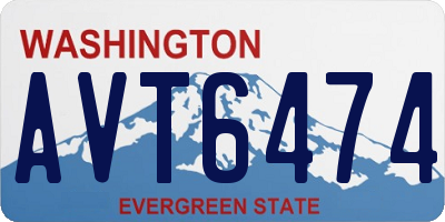 WA license plate AVT6474