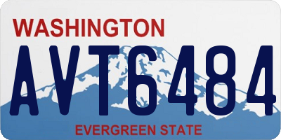 WA license plate AVT6484