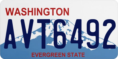 WA license plate AVT6492