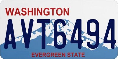 WA license plate AVT6494