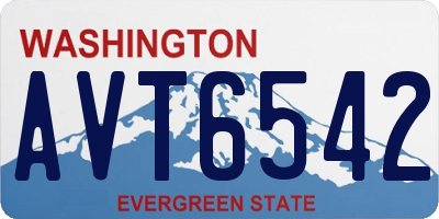 WA license plate AVT6542
