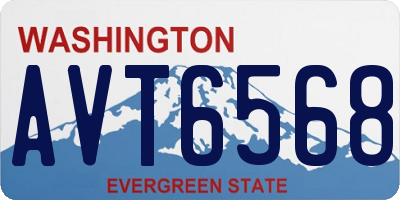 WA license plate AVT6568