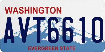 WA license plate AVT6610