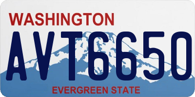 WA license plate AVT6650