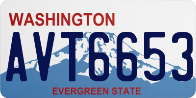 WA license plate AVT6653