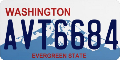 WA license plate AVT6684