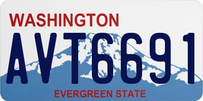 WA license plate AVT6691
