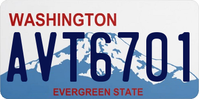 WA license plate AVT6701