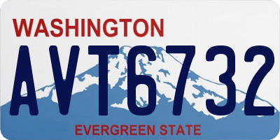 WA license plate AVT6732