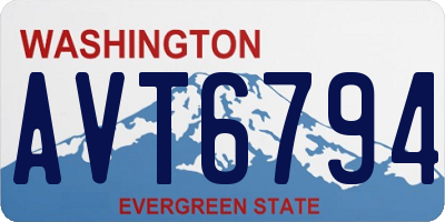 WA license plate AVT6794