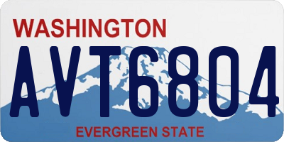 WA license plate AVT6804