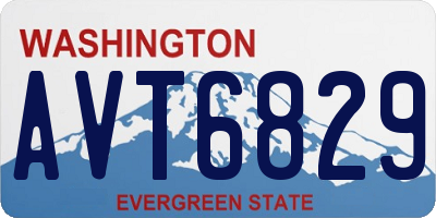 WA license plate AVT6829