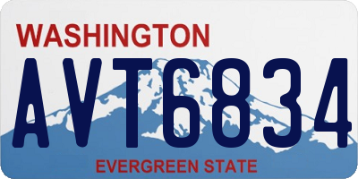 WA license plate AVT6834