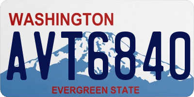 WA license plate AVT6840