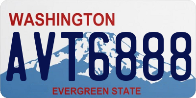WA license plate AVT6888