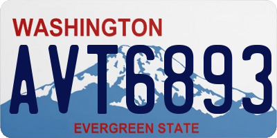 WA license plate AVT6893