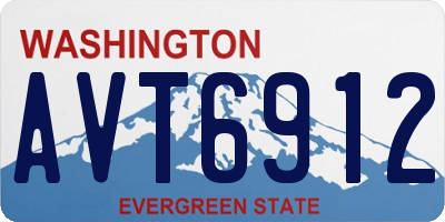 WA license plate AVT6912