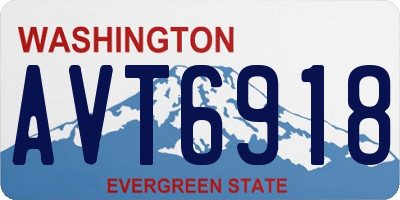 WA license plate AVT6918