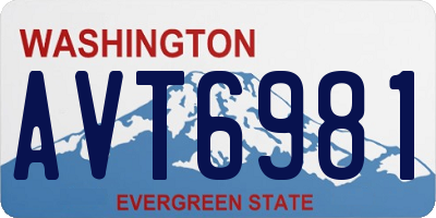 WA license plate AVT6981