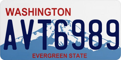 WA license plate AVT6989