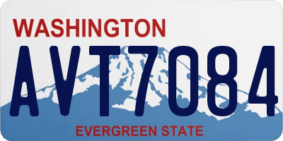 WA license plate AVT7084