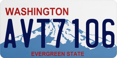 WA license plate AVT7106